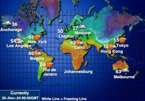 Fidži Vremenska prognoza, Temperatura, karta 