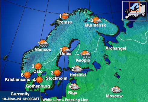 Finska Vreme Temperatura Zemljevid 