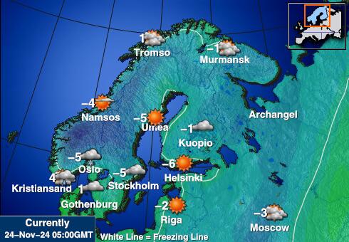 Finlandia Temperatura Mapa pogody 