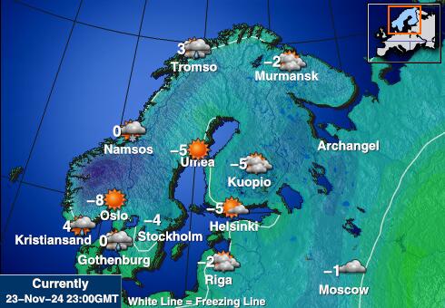 Finland Vejret temperatur kort 