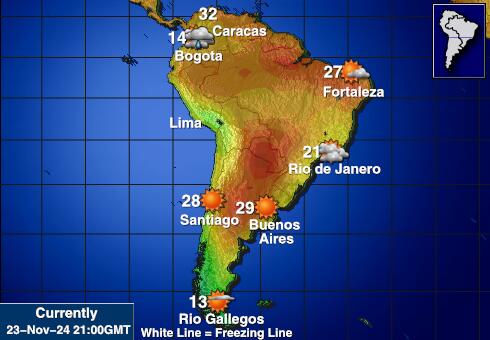 Francuska gujana Temperatura Mapa pogody 