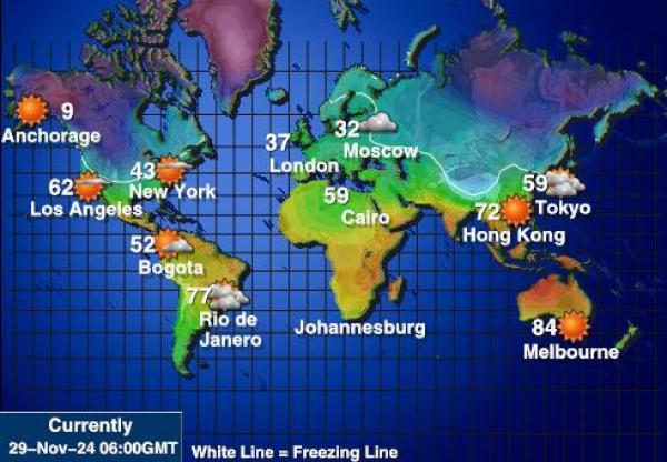 フランス領ポリネシア 天気温度マップ 