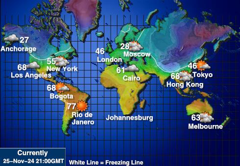 Frans-Polynesië Weer temperatuur kaart 