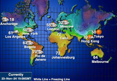 Französisch Polynesien Wetter Temperaturkarte 