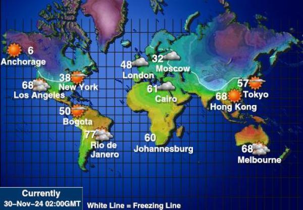 Teritoriile Franceze de Sud Harta temperaturii vremii 