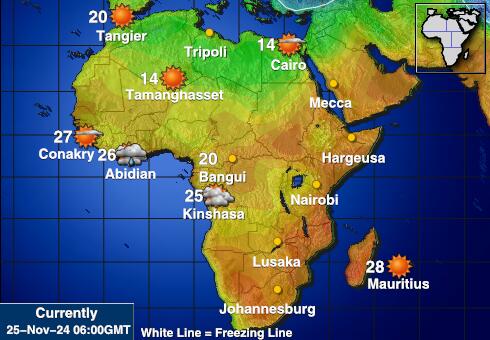 Gabon Weer temperatuur kaart 