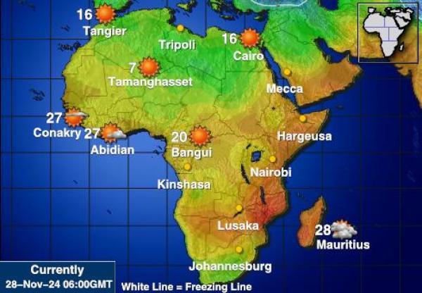 Gabon Temperatura Mapa pogody 