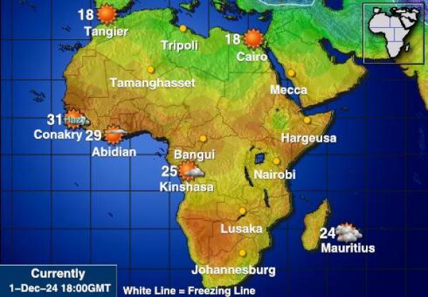 Gabon Været temperatur kart 