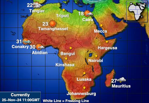 Gabon Mapa temperatura Tempo 