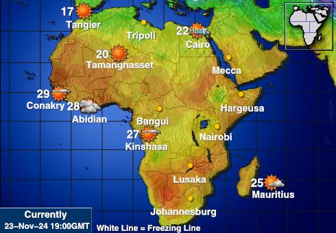 Gabon Wetter Temperaturkarte 