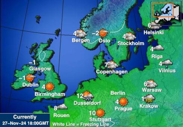 Tyskland Vädertemperaturkarta 