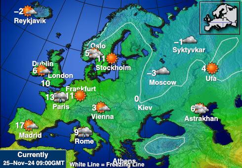 Gibraltar Mapa temperatura Tempo 