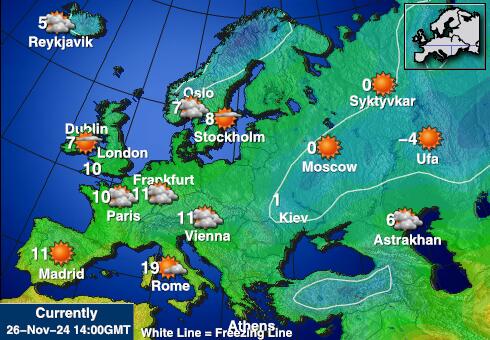 Gibraltar Ilm temperatuur kaart 