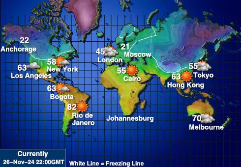 Greenland Bản đồ nhiệt độ thời tiết 