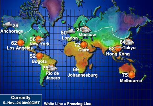 Grenlandia Temperatura Mapa pogody 