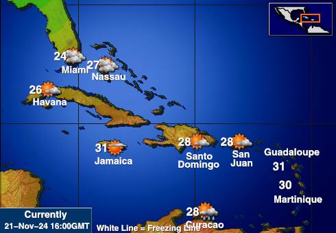 Guadeloupe Weather Temperature Map 