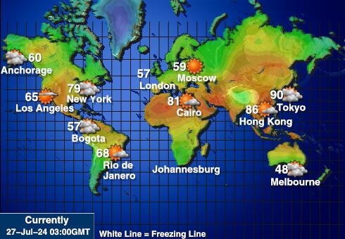 Guam Vremenska prognoza, Temperatura, karta 
