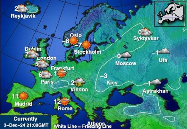 Guernsey Mapa de temperatura Tiempo 