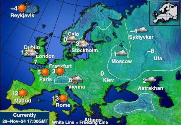 Guernsey Temperatura meteorologica 