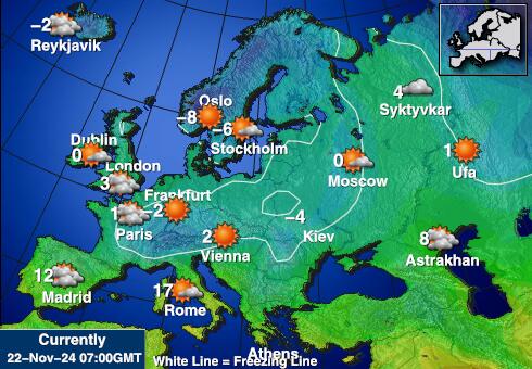 Guernsey Weer temperatuur kaart 