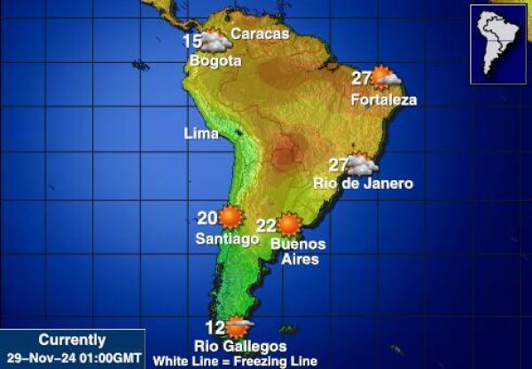 Guyana Mapa temperatura Tempo 