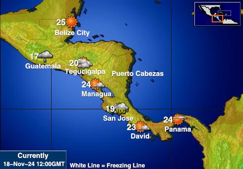 Honduras Vreme Temperatura Zemljevid 