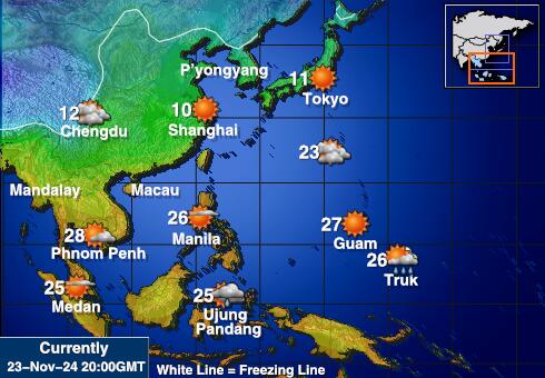 Hong Kong Wetter Temperaturkarte 