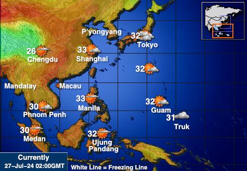 هونغ كونغ خريطة درجة حرارة الطقس 