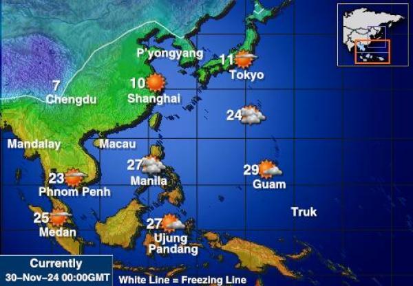 Hong Kong Harta temperaturii vremii 