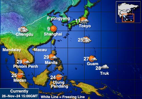 Hong Kong Ilm temperatuur kaart 