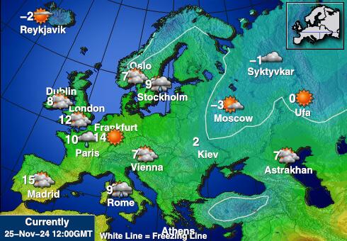 Iceland Mapa temperatura Tempo 