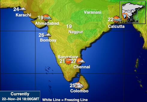 India Ilm temperatuur kaart 