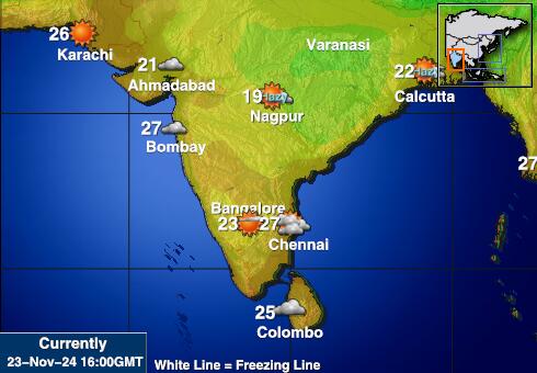 Inde Carte des températures de Météo 