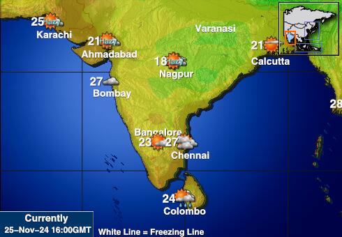 インド 天気温度マップ 