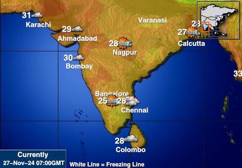 India Harta temperaturii vremii 