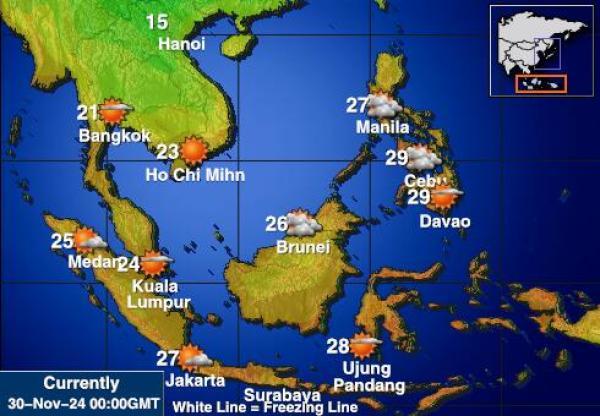 Indonezia Harta temperaturii vremii 