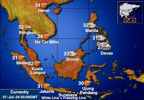 انڈونیشیا موسم درجہ حرارت کا نقشہ 