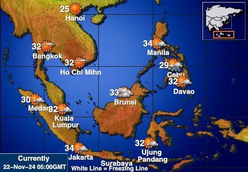 Indonesië Weer temperatuur kaart 