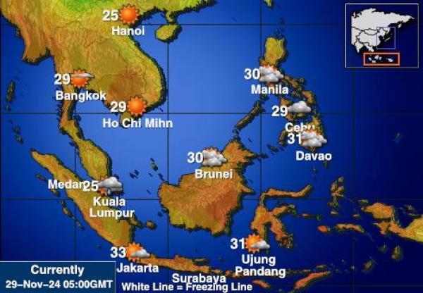 インドネシア 天気温度マップ 