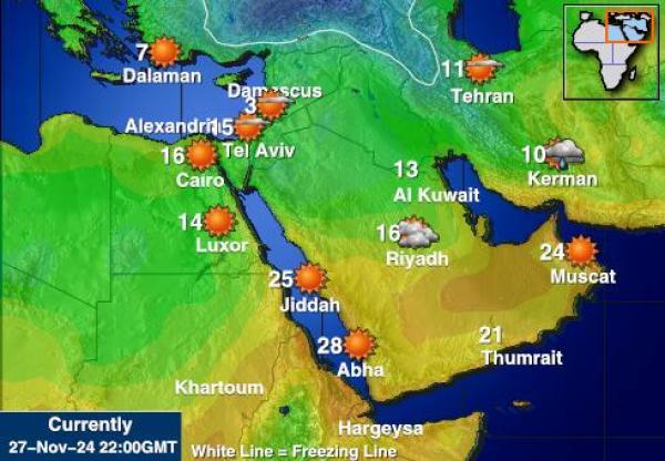 Iran Vremenska prognoza, Temperatura, karta 