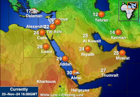 Iran Carte des températures de Météo 