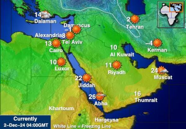 Iran Mapa de temperatura Tiempo 