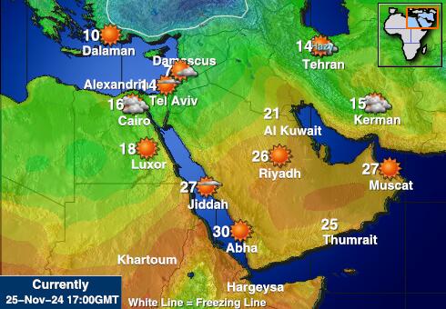 イラン 天気温度マップ 