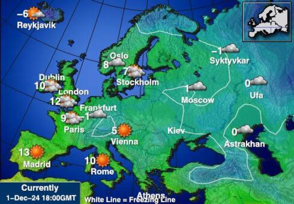 Irland Været temperatur kart 