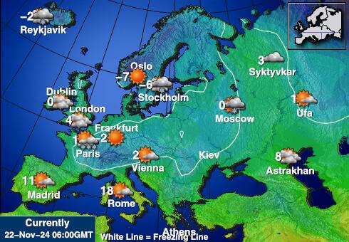 Ierland Weer temperatuur kaart 