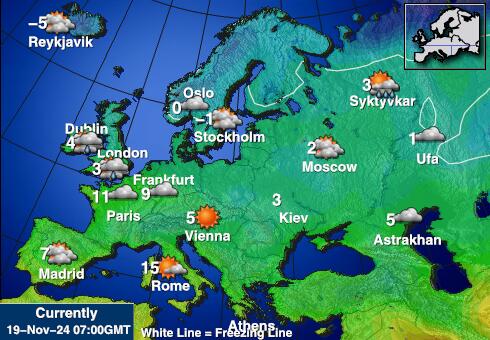 Irska Vreme Temperatura Zemljevid 