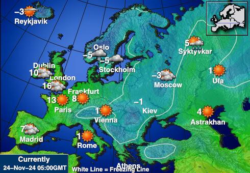 Irlandia Temperatura Mapa pogody 