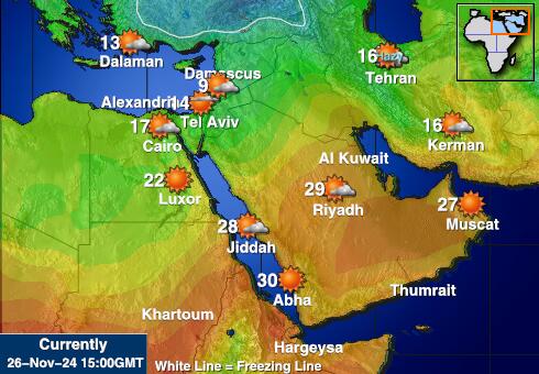 Iisrael Ilm temperatuur kaart 