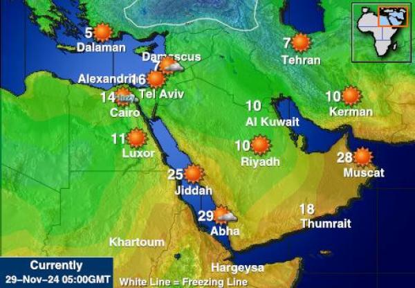 イスラエル 天気温度マップ 