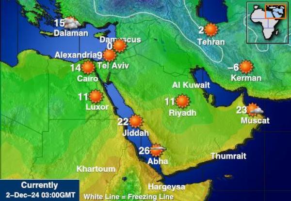 Israel Mapa de temperatura Tiempo 